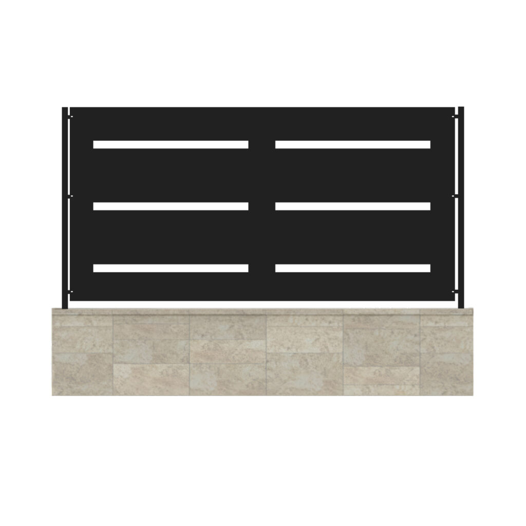 Pannello per Recinzione in Ferro - Tre Spacchi Orizzontale